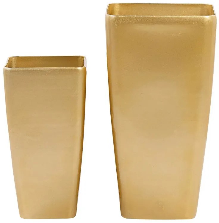 Conjunto de 2 vasos para plantas dourado MODI  Beliani