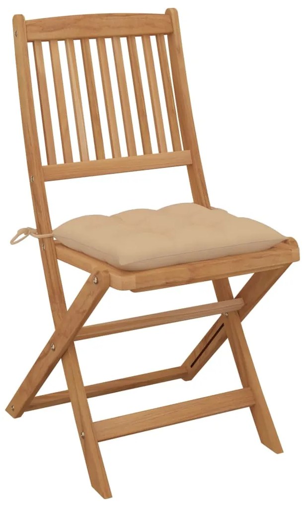 Cadeiras de jardim dobráveis c/ almofadões 6 pcs acácia maciça