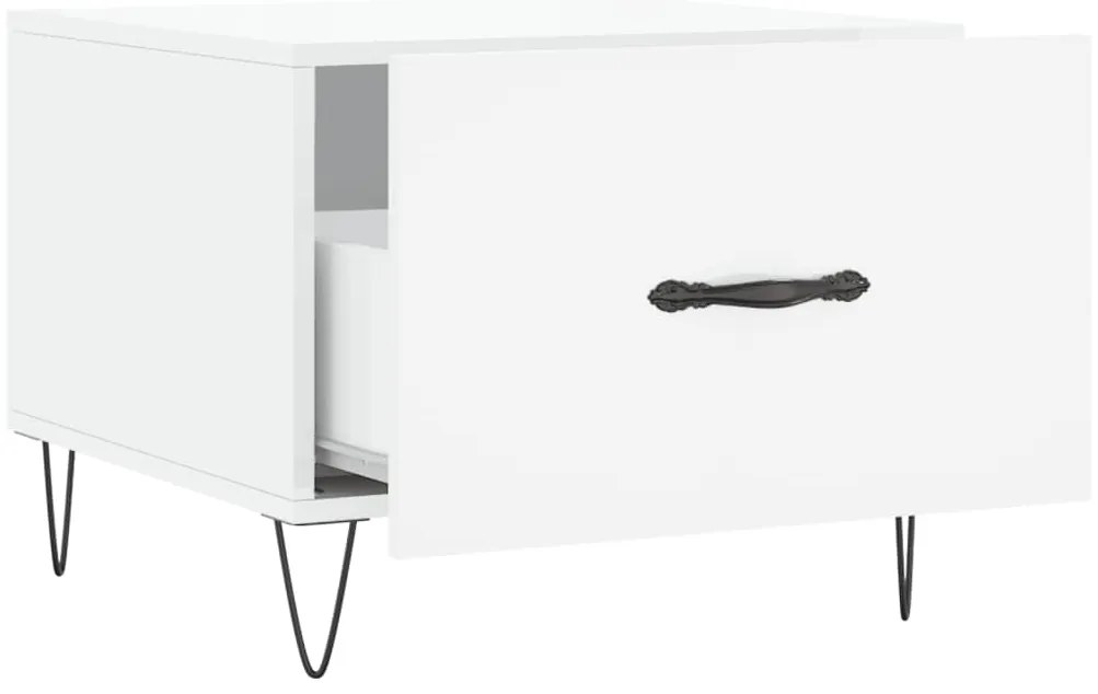 Mesas de centro 2 pcs 50x50x40 cm branco brilhante