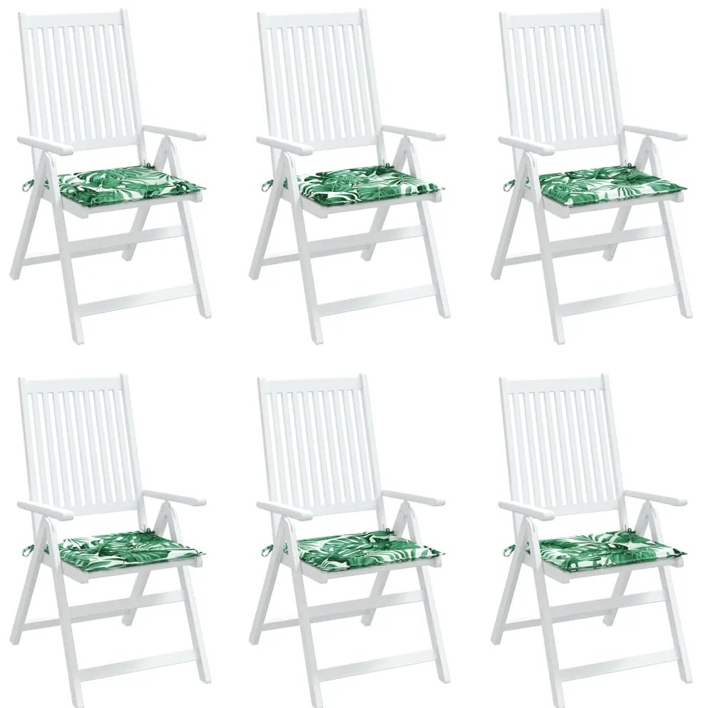 Almofadões p/ cadeira 6pcs 40x40x3cm tecido padrão folhas