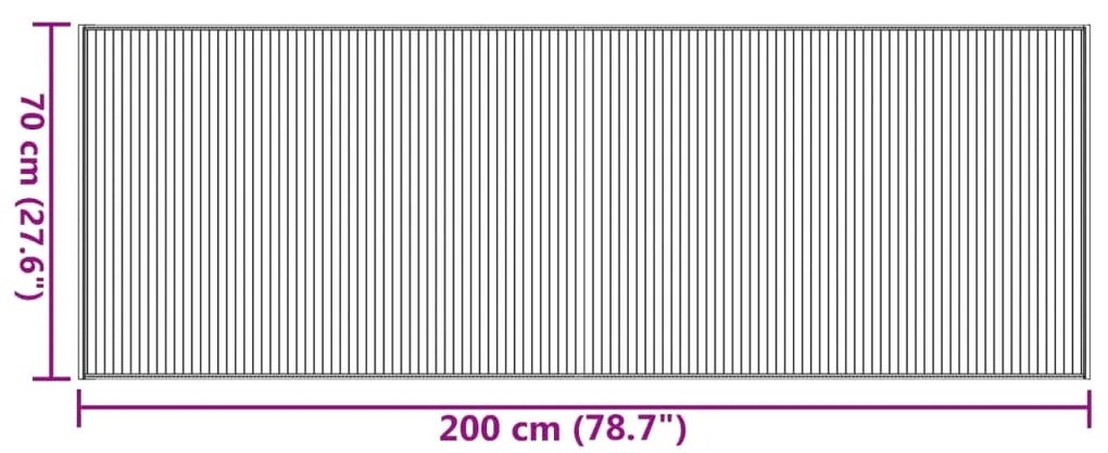 Tapete retangular 70x200 cm bambu castanho-escuro