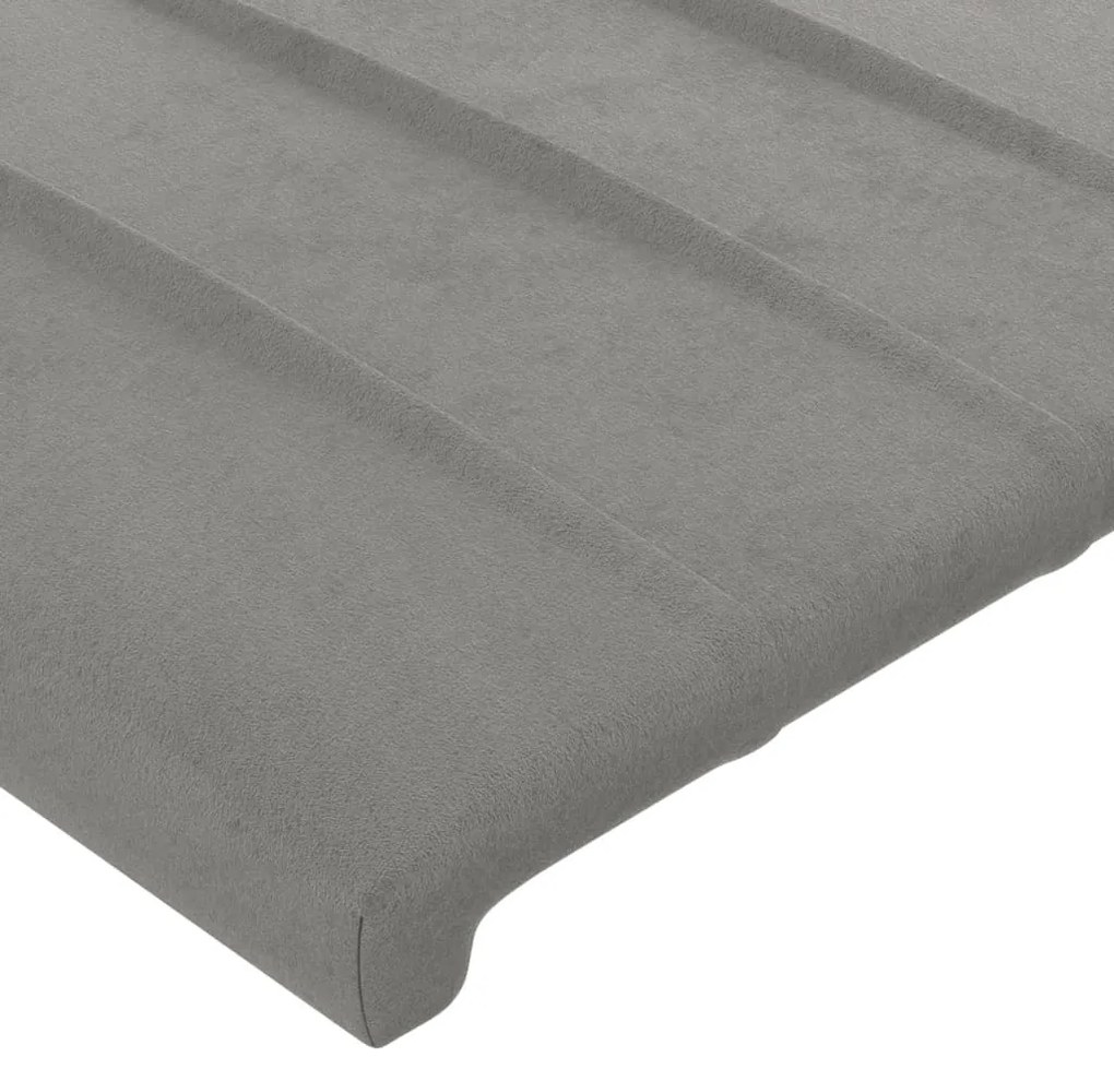 Cabeceira de cama c/ abas veludo 83x23x78/88 cm cinzento-claro