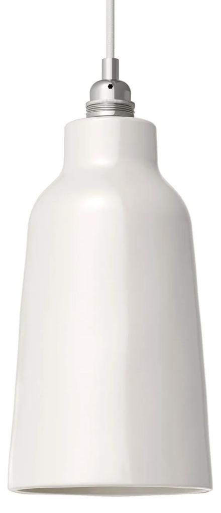 Abajur de cerâmica Bottle, coleção Materia - Fabricado na Itália - Branco Brilhante