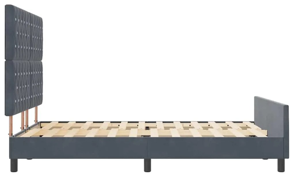 Cama vidaXL Cinza Escuro 140x200 cm Veludo