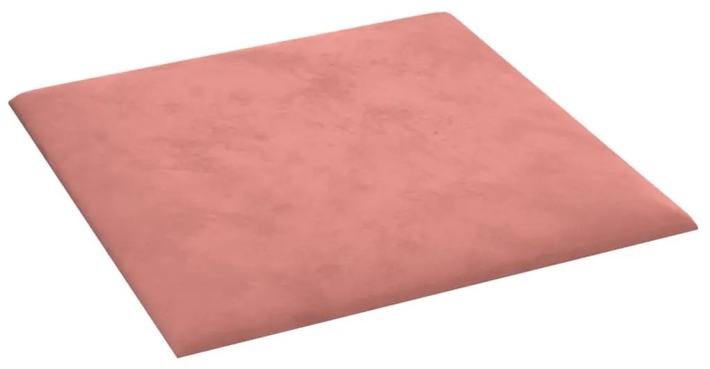 Painel de parede 12 pcs 30x30 cm veludo 1,08 m² rosa