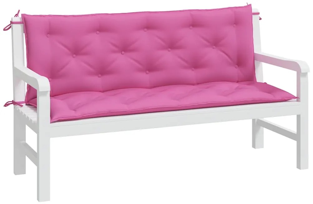 Almofadões p/ banco de jardim 2 pcs 150x50x7 cm tecido rosa