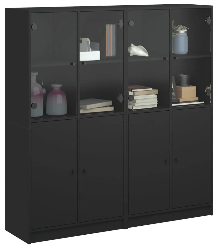 Estante c/ portas 136x37x142 cm derivados de madeira preto