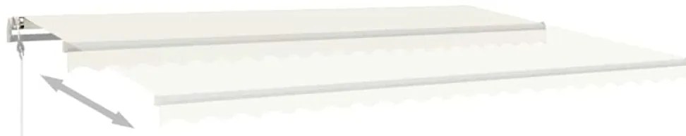 Toldo automático com LED e sensor de vento 500x300 cm cor creme