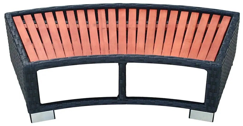 Degrau para spa em vime 92x45x25 cm preto
