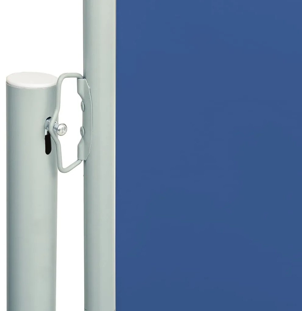 Toldo lateral retrátil para pátio 117x600 cm azul