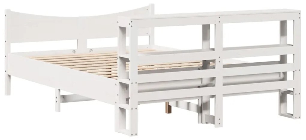 Estrutura cama c/ cabeceira 135x190 cm pinho maciço branco