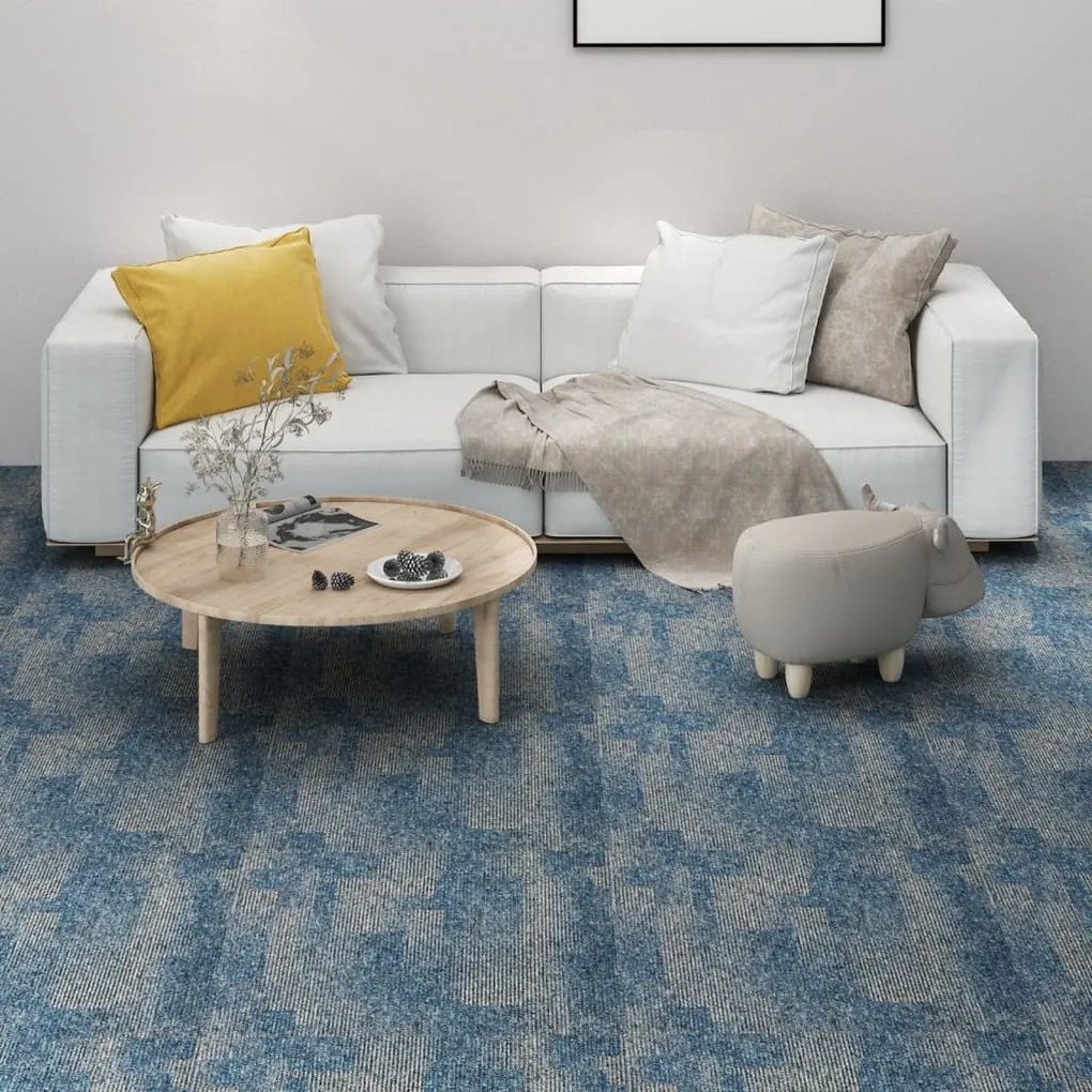 vidaXL Ladrilhos de carpete para pisos 20 pcs 5 m² azul-claro