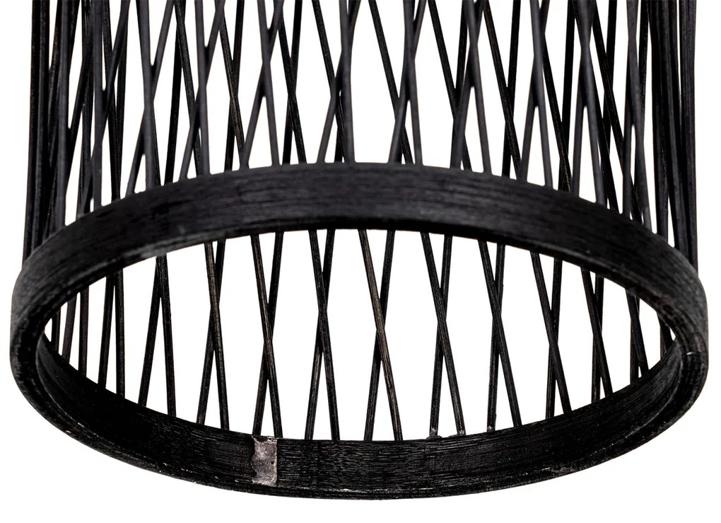 Candeeiro suspenso rural para exterior rattan preto 25 cm - Calamus Rústico