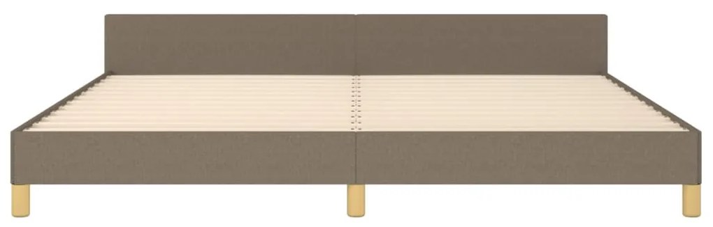 Cama sem colchão 200x200 cm tecido cinzento-acastanhado