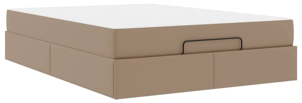 vidaXL Estrutura de cama com colchão com colchão 2 pcs Bronzeado PVC