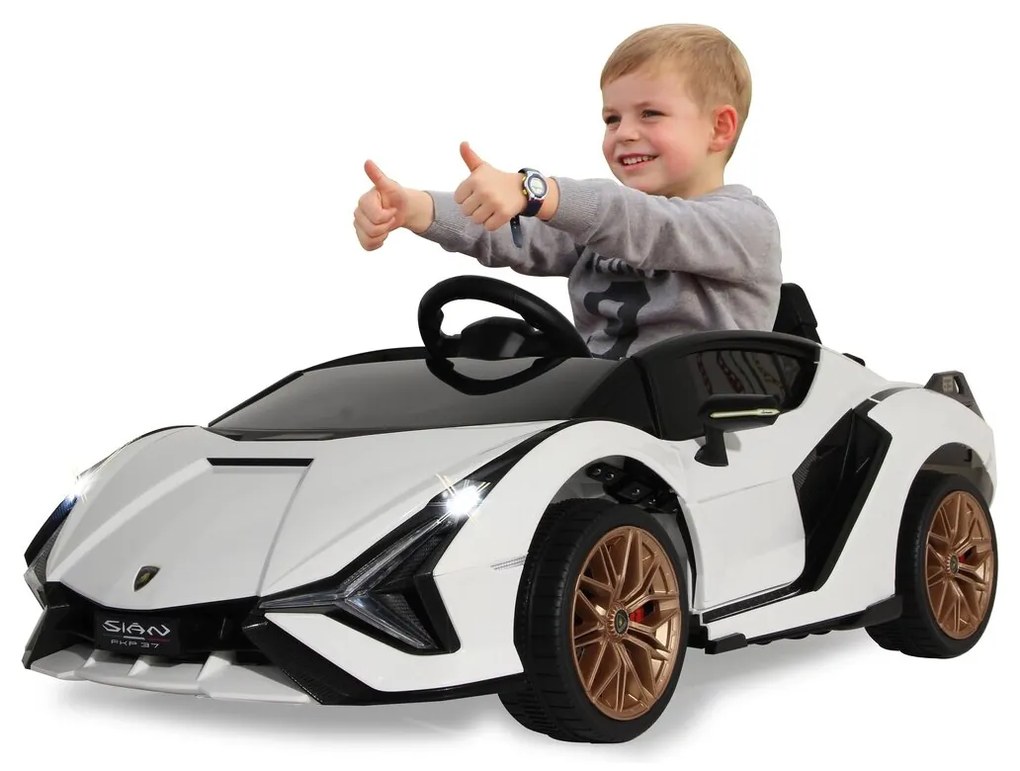 Carro elétrico a bateria infantil Lamborghini Sián FKP 37 12V Branco