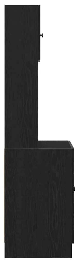 Armário de Cozinha em Carvalho Preto 60 x 50 x 180 cm, feito de Madeir