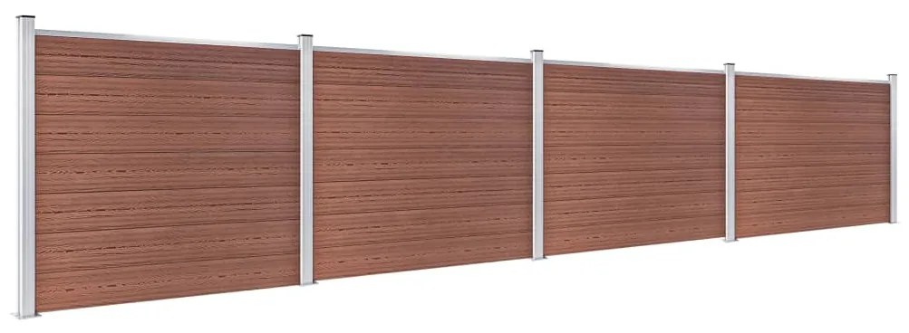 Conjunto painel de cerca 699x146 cm WPC castanho