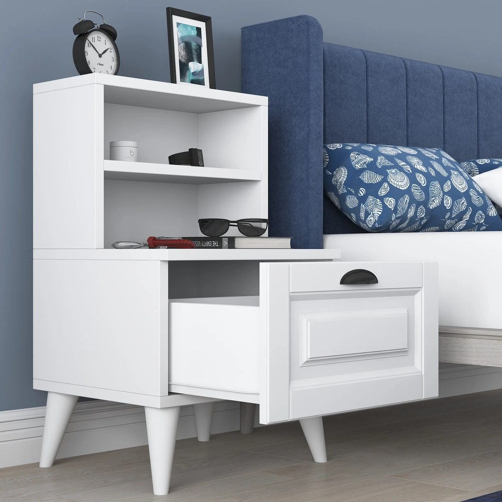 Mesinha de Cabeceira BD105 – Branco – 45x74,4x40 cm