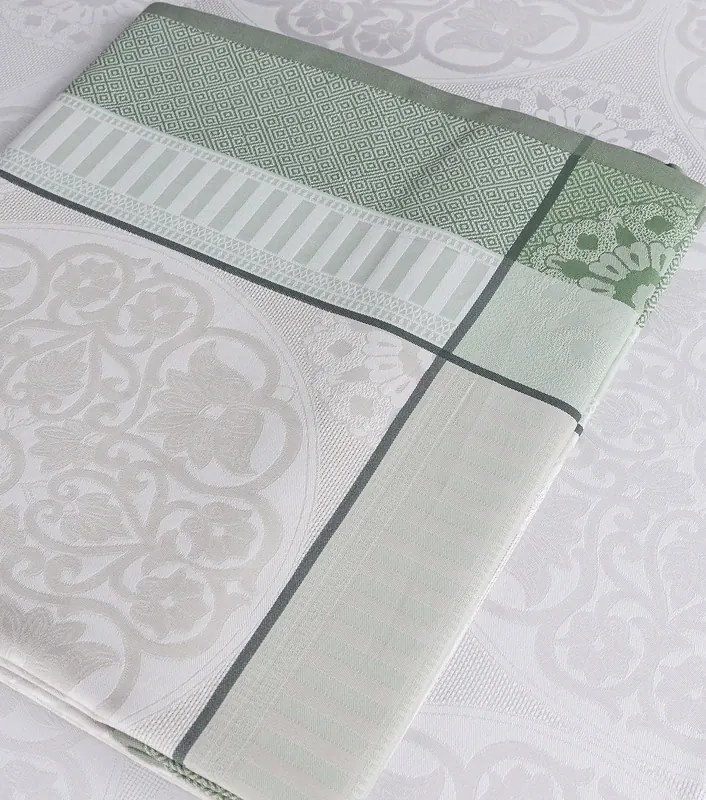 Toalhas de mesa anti nódoas 100% algodão - Malta 2024 Fateba: Verde 1 Toalha de mesa 150x250 cm