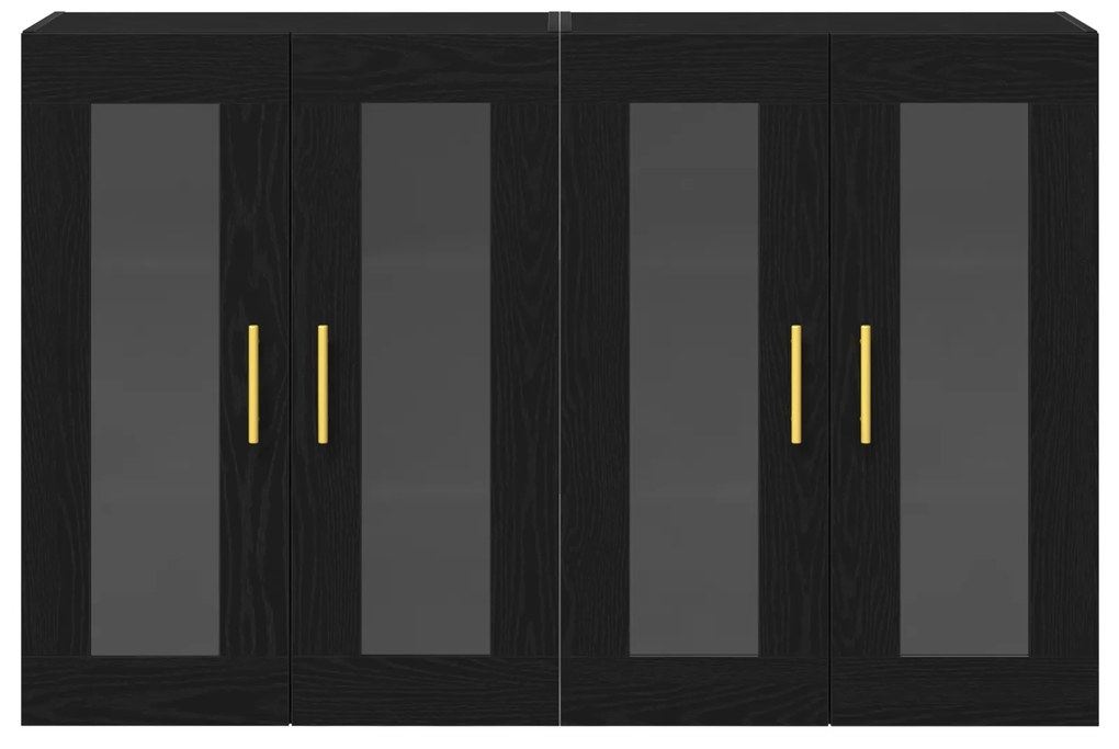 Conjunto de Armários de Parede 2 Peças Carvalho Preto 69,5 x 34 x 90 c