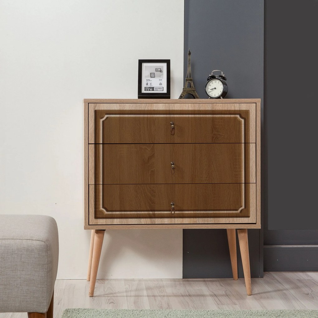 Cómoda Trio – Carvalho Sonoma – 80x90x40 cm