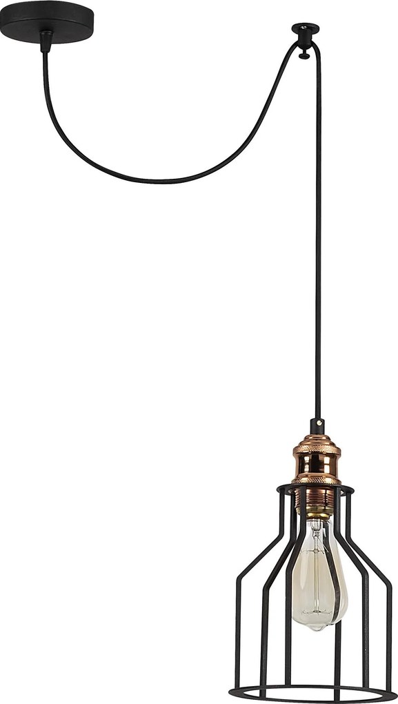 Candeeiro Alacati – Preto e Bronze – Diâmetro 54 cm x Altura 113 cm