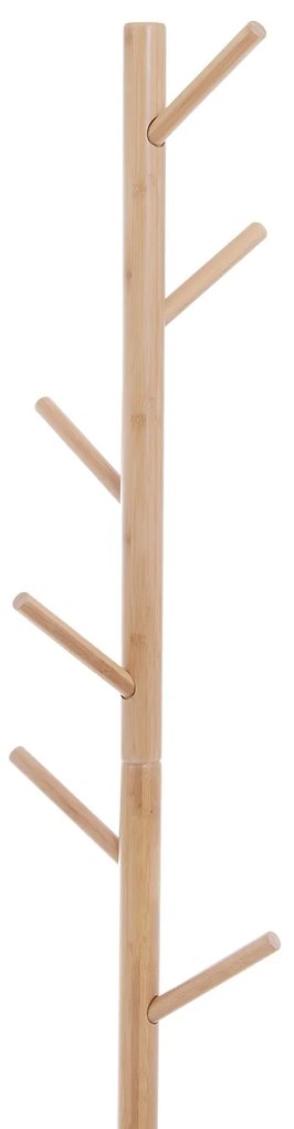 Cabide de Pé Sitten com Banco Integrado – 80x30x180 cm – Bambu e Branc