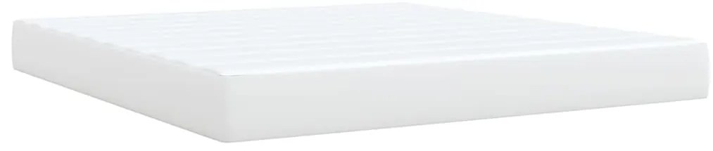 Cama com molas/colchão 180x200 cm couro artificial branco