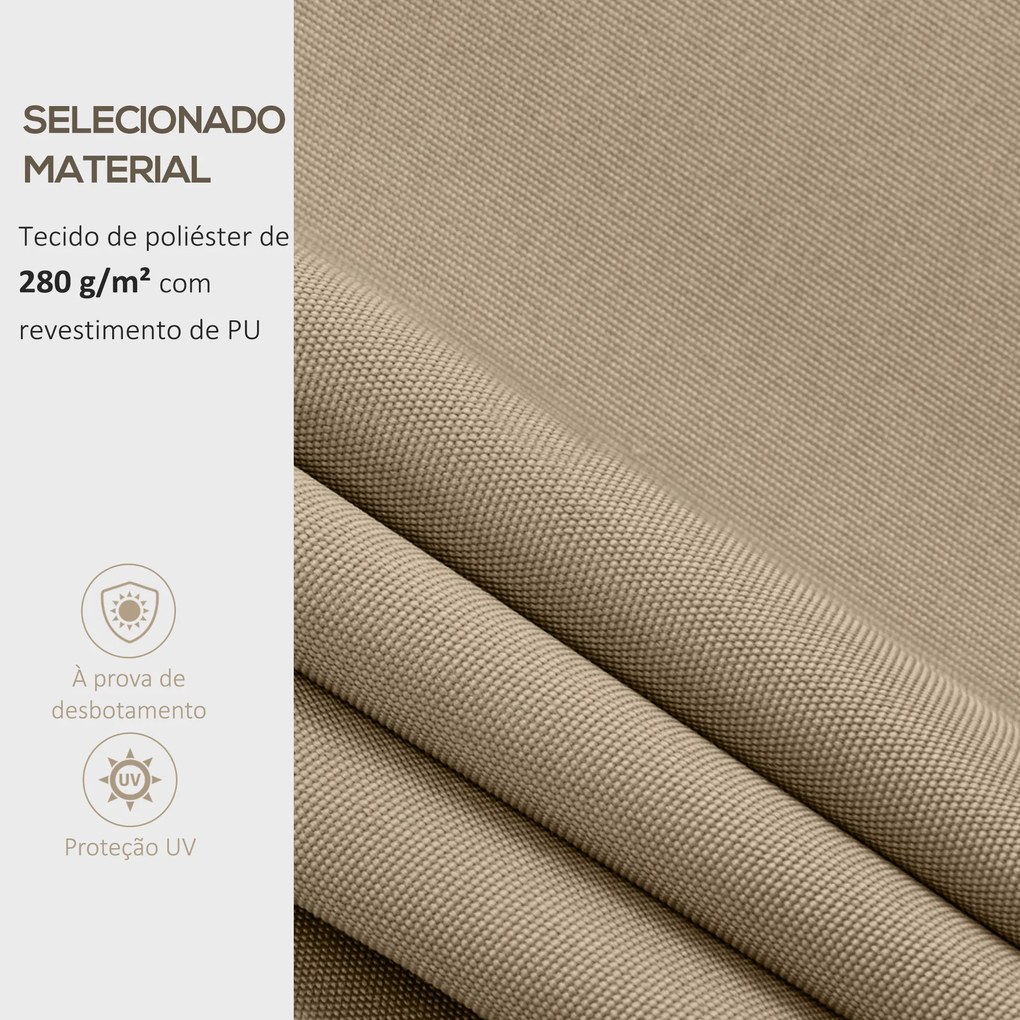 Tecido de Substituição para Toldo 382x240 cm (ESTRUTURA NÃO INCLUIDA) com Dobras Proteção UV Impermeável para Pátio Bege