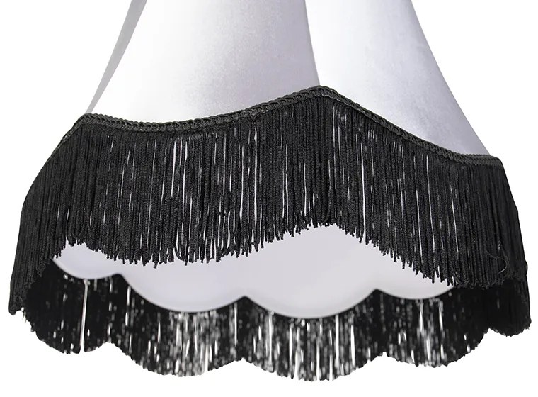 Abajur de Seda Preto com Cinza 45 cm - Granny Retro