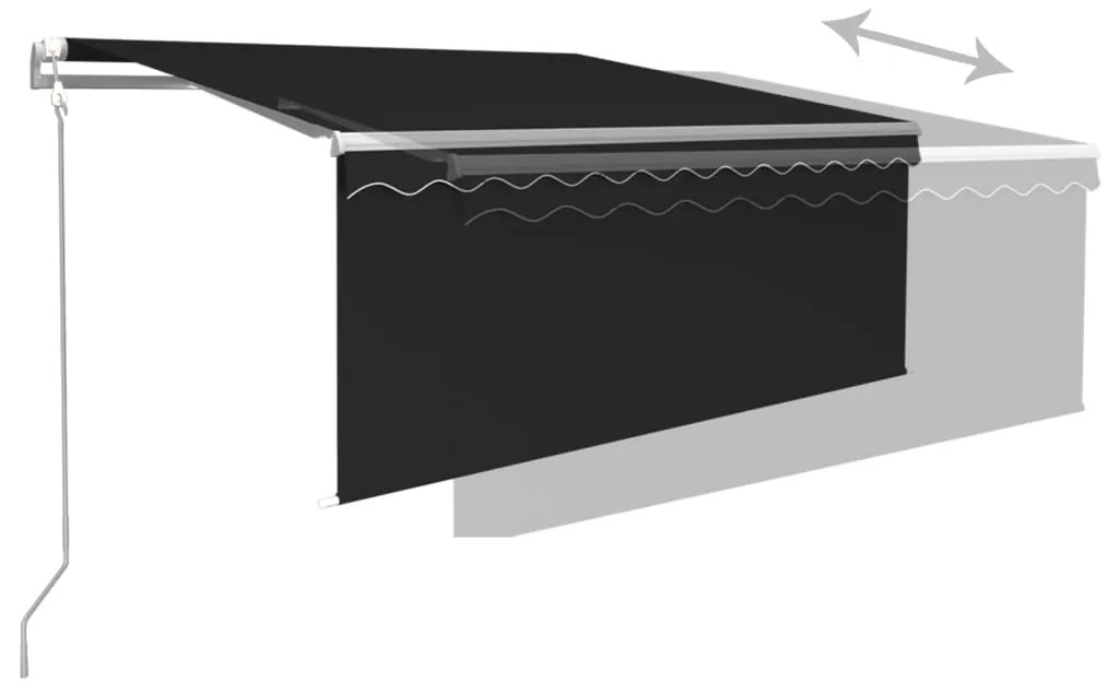 Toldo retrátil automático com estore 3,5x2,5 m antracite