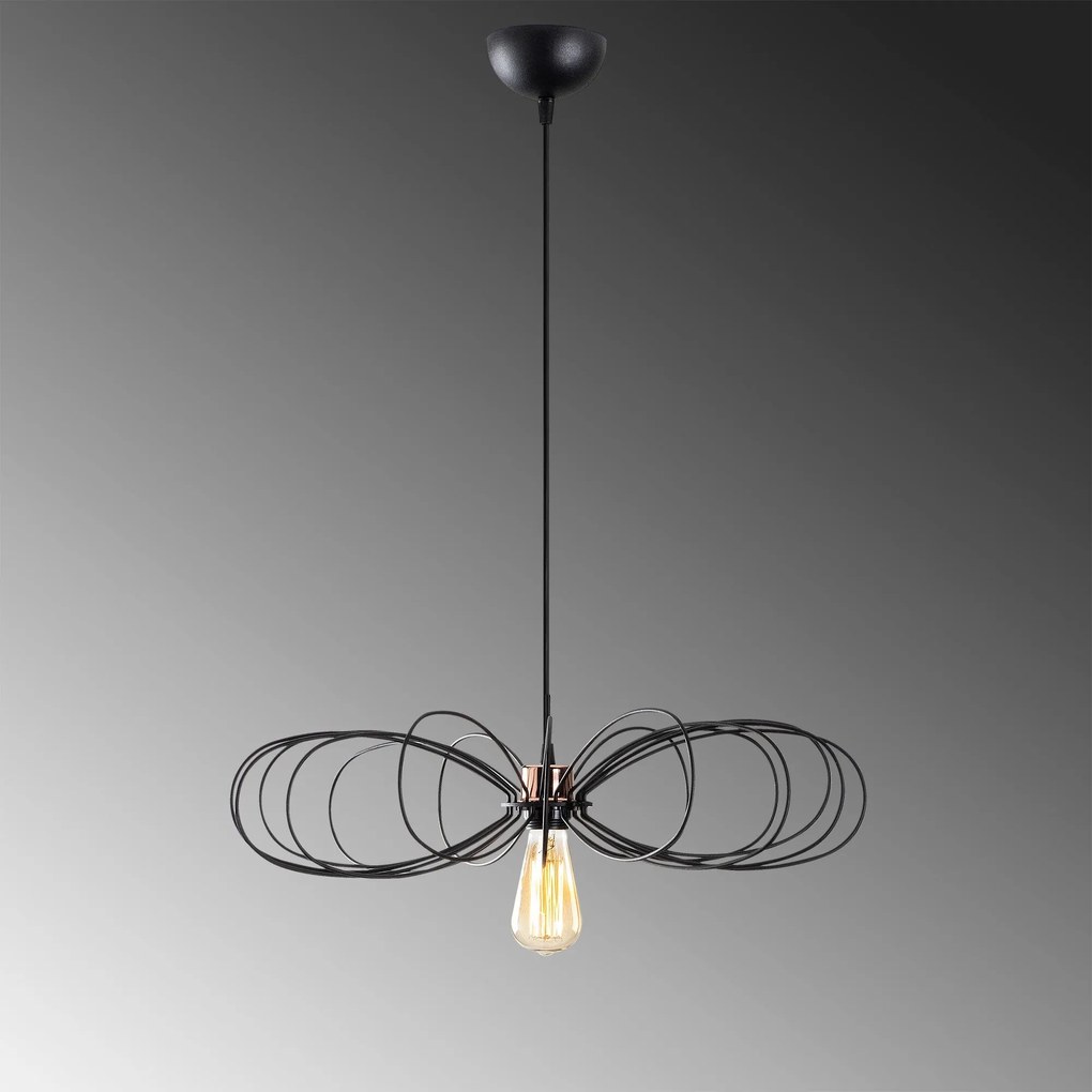 Candeeiro de Teto Hemdem – Preto – Diâmetro 58 cm, Altura 112 cm