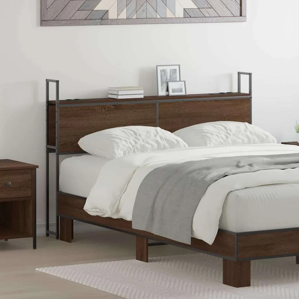 vidaXL Cabeceira de armazenamento Carvalho castanho 120 cm