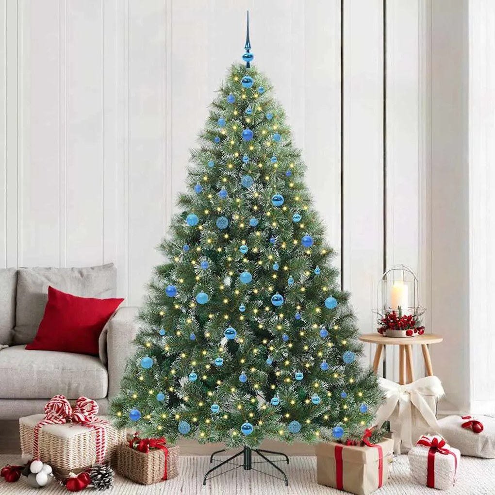 vidaXL Árvore de Natal Artificial com 300 LEDs Verde 210 cm PE e PVC