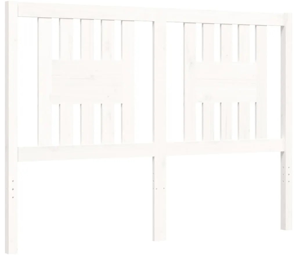 Estrutura de cama com cabeceira 120x200cm madeira maciça branco