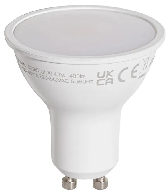 Lâmpada LED Inteligente GU10 50mm Transparente 4,7W 400 lm 2200-2400K
