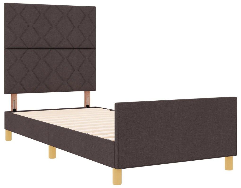 Cama vidaXL Castanho Escuro 90x200 cm em Tecido