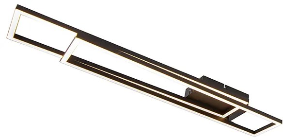 LED Candeeiro de teto alongado preto 3-níveis de dimmer - Plazas Novo Moderno