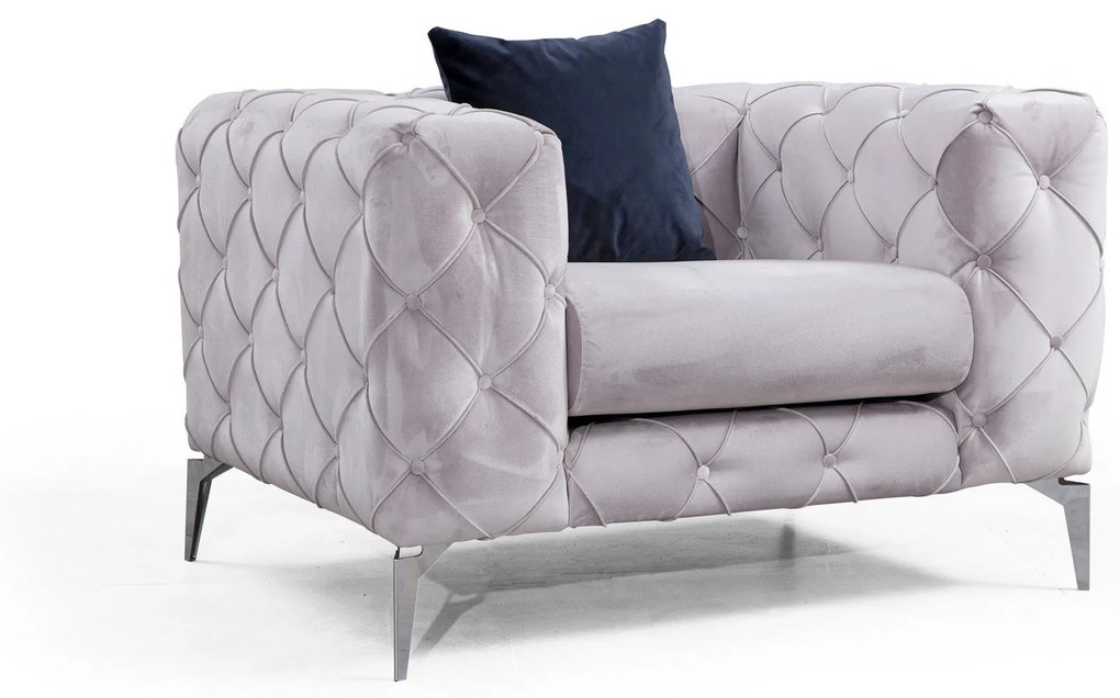 Cadeirão Wing Como – Cinzento Claro – 108x70x90 cm