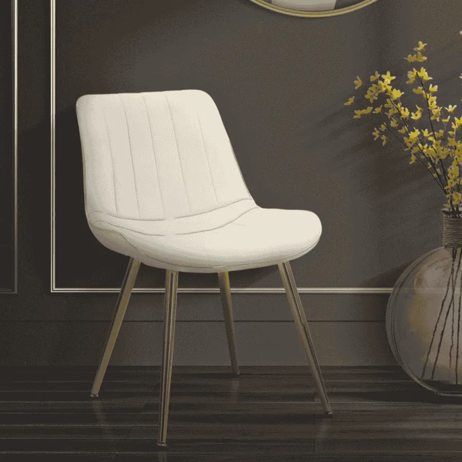 CONJUNTO 2 CADEIRAS PARIS CREME E DOURADO 51X59X79 CM