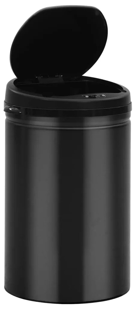 Caixote do lixo com sensor automático 30 L aço carbono preto