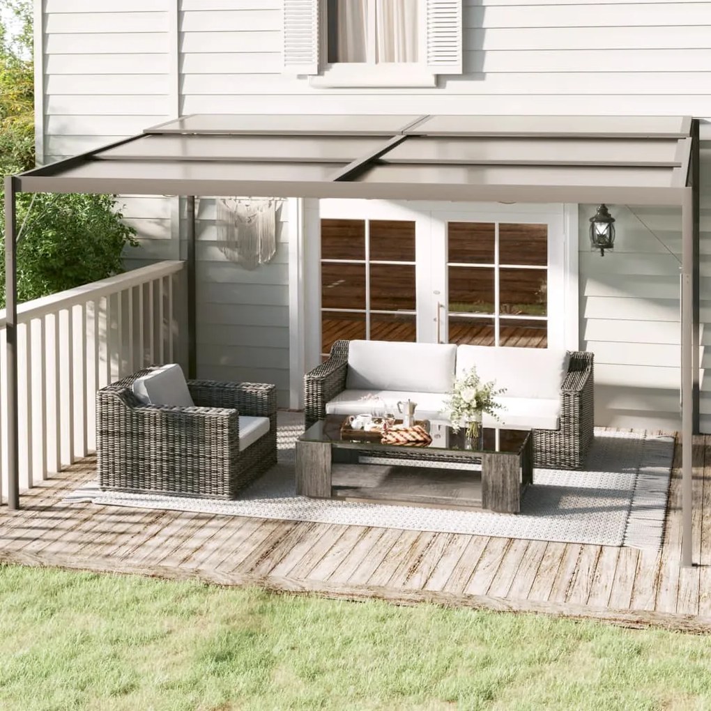vidaXL Gazebo com telhado 4x3x2,5 m alumínio e aço antracite