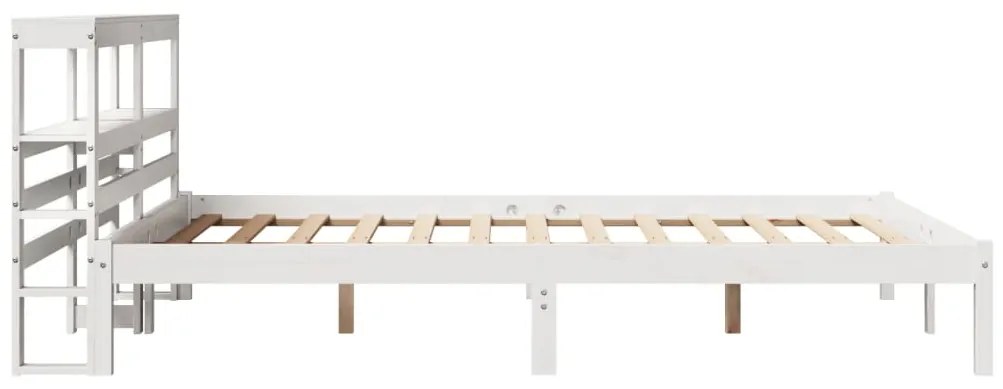 Cama sem colchão 140x190 cm madeira de pinho maciça branco