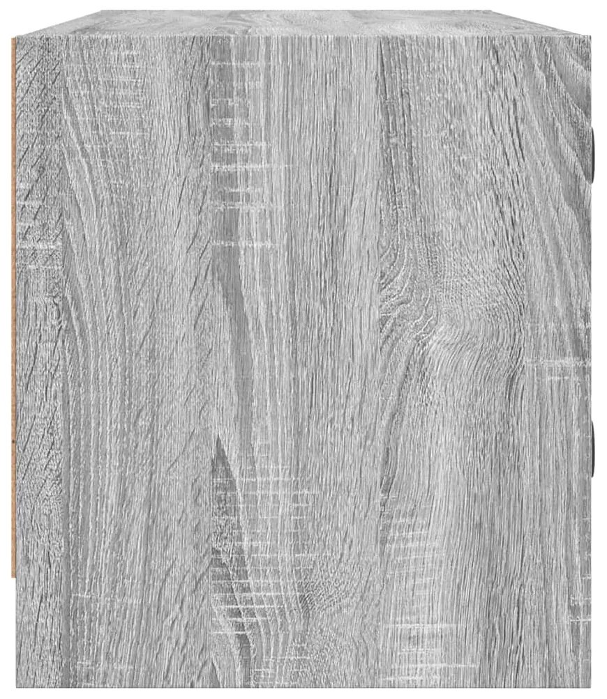 Móvel de TV c/ portas de vidro 102x37x42 cm cinza sonoma