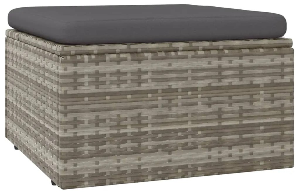 6 pcs conjunto lounge de jardim c/ almofadões vime PE cinzento