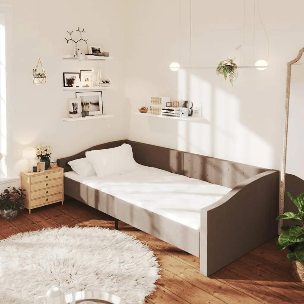 Sofá-cama c/ colchão e USB 90x200 cm tecido cinza-acastanhado