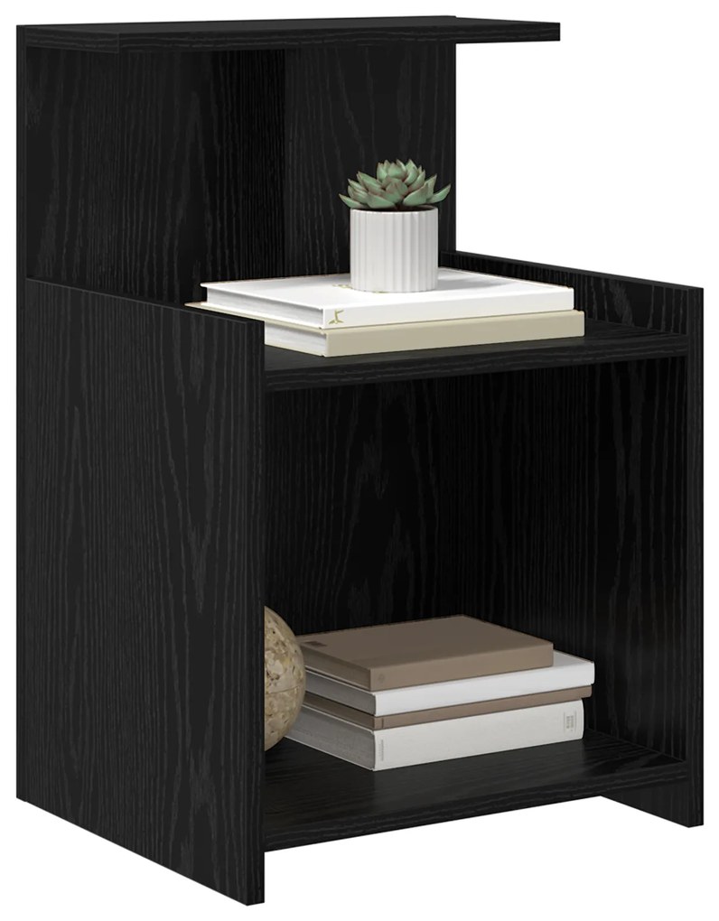 Cômodas de Cama 2 pcs Carvalho Preto 40x35x60 cm Madeira Engenheirada