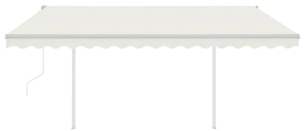 Toldo retrátil automático com postes 4x3,5 m cor creme