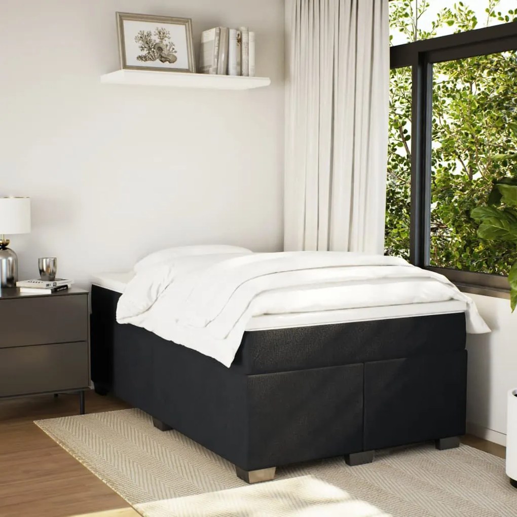 Cama boxspring com colchão 120x190 cm veludo preto